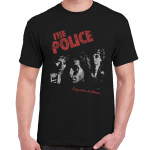 1 A 059 The Police reggatta de blanc t shirt rock band metal retro punk vintage concert tshirts tour shirt rock t shirts for men rocker classic cotton design handmade logo new