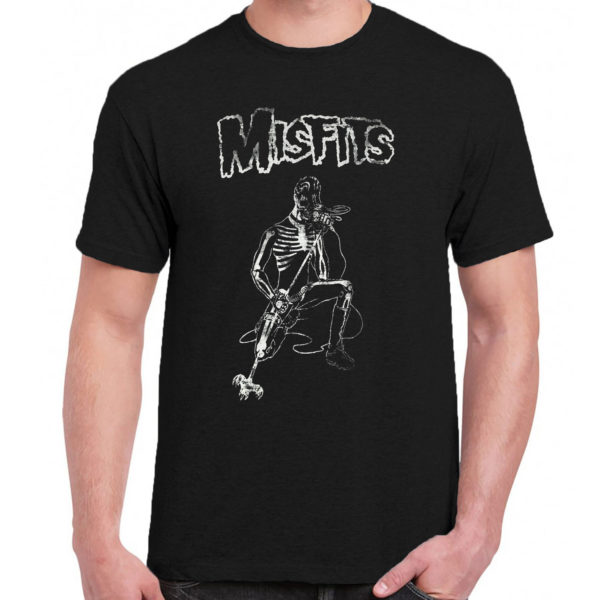 1 A 068 Misfits skeleton singer t shirt rock band metal retro punk vintage concert tshirts tour shirt rock t shirts for men rocker classic cotton design handmade logo new