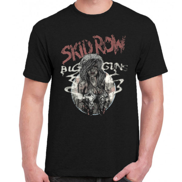 1 A 099 Skid Row big guns 80s t shirt rock band metal retro punk vintage concert tshirts tour shirt rock t shirts for men rocker classic cotton design handmade logo new