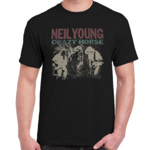 1 A 124 Neil Young Crazy Horse t shirt rock band metal retro punk vintage concert tshirts tour shirt rock t shirts for men rocker classic cotton design handmade logo new