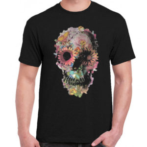 1 A 217 Skull Head t shirt rock band metal retro punk vintage concert tshirts tour shirt rock t shirts for men rocker classic cotton design handmade logo new