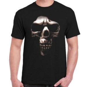 1 A 223 Skull Head t shirt rock band metal retro punk vintage concert tshirts tour shirt rock t shirts for men rocker classic cotton design handmade logo new