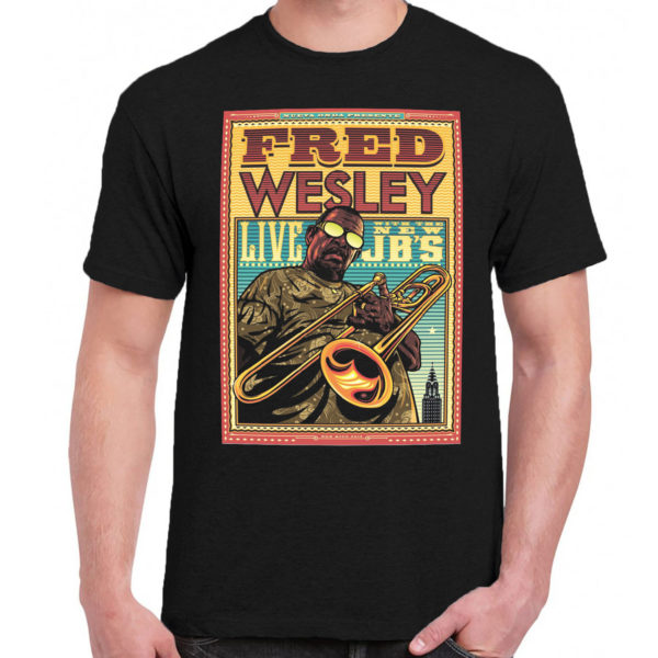 1 A 348 Fred Wesley trombonist t shirt Jazz blues soul disco funk band retro vintage concert tshirts tour shirt t shirts for men classic cotton design handmade logo new