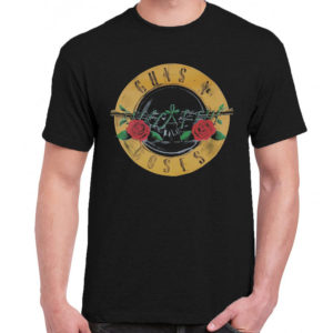 1 A 043 Guns N Roses t shirt rock band metal retro punk vintage concert tshirts tour shirt rock t shirts for men rocker classic cotton design handmade logo new
