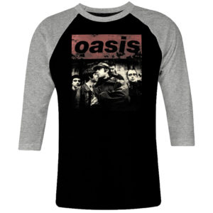 1 I 015 Oasis Gallagher raglan t shirt 3 4 sleeve rock band metal retro punk vintage concert cotton design handmade logo new