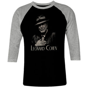 1 I 038 Leonard Cohen hallelujah folk raglan t shirt 3 4 sleeve rock band metal retro punk vintage concert cotton design handmade logo new