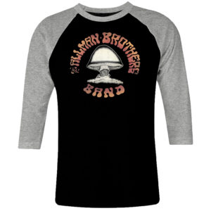1 I 042 The Allman Brothers mushroom tattoo raglan t shirt 3 4 sleeve rock band metal retro punk vintage concert cotton design handmade logo new