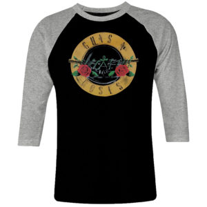 1 I 043 Guns N Roses raglan t shirt 3 4 sleeve rock band metal retro punk vintage concert cotton design handmade logo new