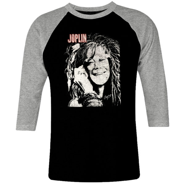 1 I 049 Janis Joplin 60s raglan t shirt 3 4 sleeve rock band metal retro punk vintage concert cotton design handmade logo new