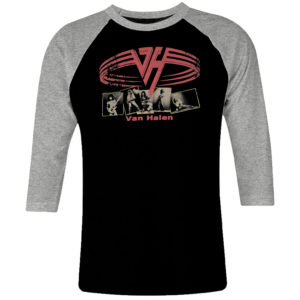 1 I 061 Van Halen David Lee Roth eddie raglan t shirt 3 4 sleeve rock band metal retro punk vintage concert cotton design handmade logo new