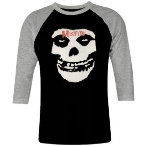 1 I 065 Misfits raglan t shirt 3 4 sleeve rock band metal retro punk vintage concert cotton design handmade logo new