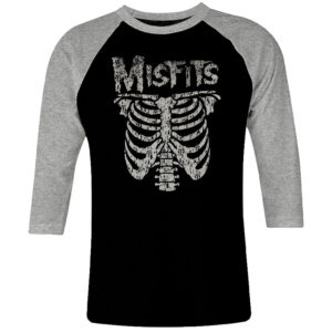 1 I 066 Misfits skeleton horror glenn Danzig raglan t shirt 3 4 sleeve rock band metal retro punk vintage concert cotton design handmade logo new