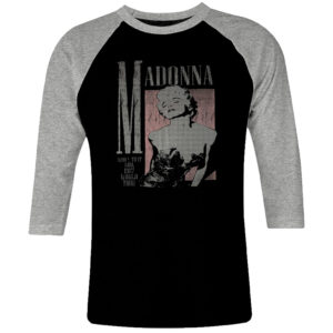 1 I 067 Madonna whos that girl world tour 1987 raglan t shirt 3 4 sleeve rock band metal retro punk vintage concert cotton design handmade logo new