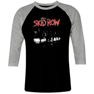 1 I 073 Skid Row album US Bach raglan t shirt 3 4 sleeve rock band metal retro punk vintage concert cotton design handmade logo new