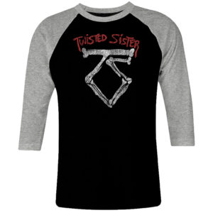 1 I 080 Twisted Sister raglan t shirt 3 4 sleeve rock band metal retro punk vintage concert cotton design handmade logo new