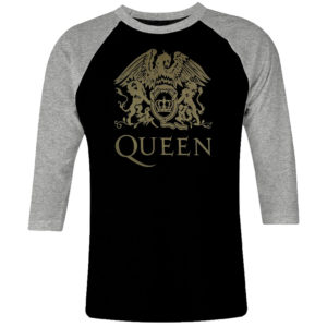 1 I 088 Queen British Freddie Mercury raglan t shirt 3 4 sleeve rock band metal retro punk vintage concert cotton design handmade logo new
