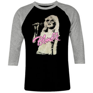 1 I 090 Blondie Debbie Harry raglan t shirt 3 4 sleeve rock band metal retro punk vintage concert cotton design handmade logo new