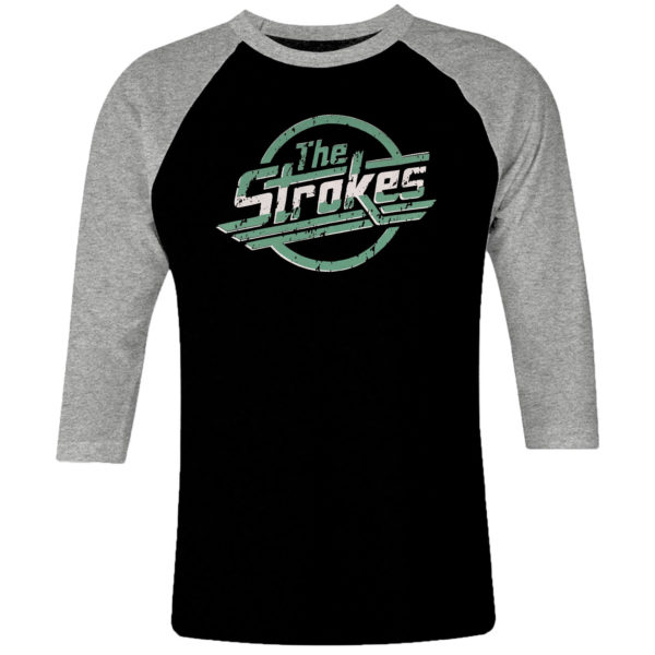 1 I 103 The Strokes raglan t shirt 3 4 sleeve rock band metal retro punk vintage concert cotton design handmade logo new