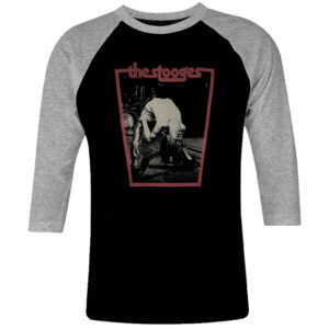 1 I 105 The Stooges iggy pop raglan t shirt 3 4 sleeve rock band metal retro punk vintage concert cotton design handmade logo new