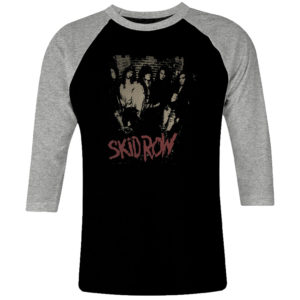 1 I 108 Skid Row 80s raglan t shirt 3 4 sleeve rock band metal retro punk vintage concert cotton design handmade logo new