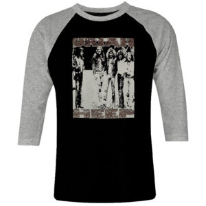 1 I 115 Uriah Heep raglan t shirt 3 4 sleeve rock band metal retro punk vintage concert cotton design handmade logo new