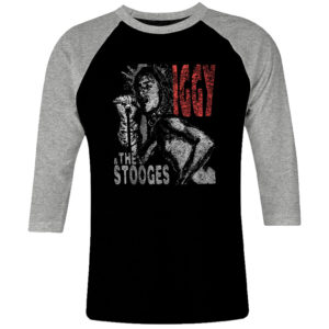 1 I 141 The Stooges raglan t shirt 3 4 sleeve rock band metal retro punk vintage concert cotton design handmade logo new