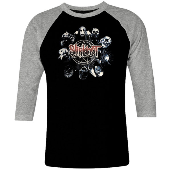 1 I 151 Slipknot raglan t shirt 3 4 sleeve rock band metal retro punk vintage concert cotton design handmade logo new