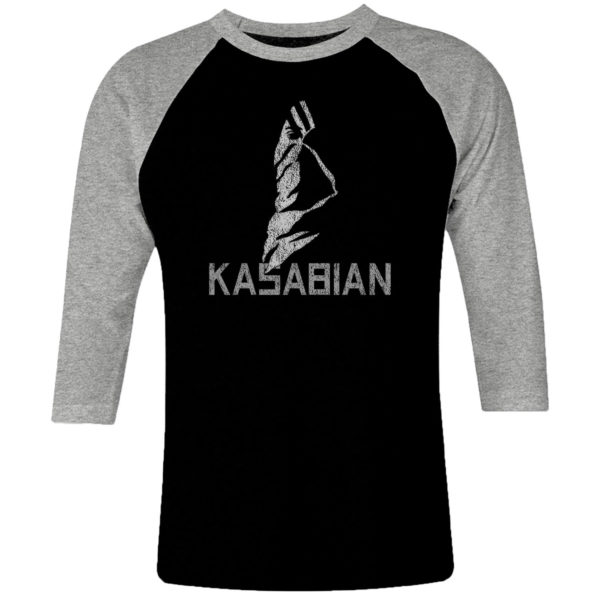 1 I 155 Kasabian raglan t shirt 3 4 sleeve rock band metal retro punk vintage concert cotton design handmade logo new