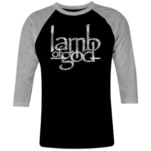 1 I 157 Lamb of God LoG raglan t shirt 3 4 sleeve rock band metal retro punk vintage concert cotton design handmade logo new