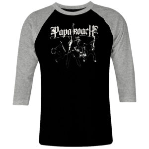 1 I 160 Papa Roach jacoby shaddix raglan t shirt 3 4 sleeve rock band metal retro punk vintage concert cotton design handmade logo new