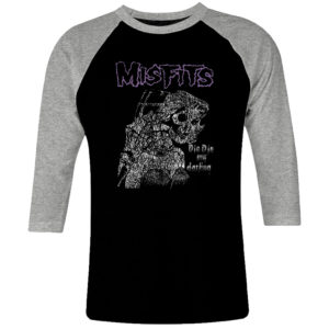 1 I 164 Misfits Die Die raglan t shirt 3 4 sleeve rock band metal retro punk vintage concert cotton design handmade logo new
