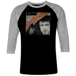 1 I 166 David Bowie raglan t shirt 3 4 sleeve rock band metal retro punk vintage concert cotton design handmade logo new