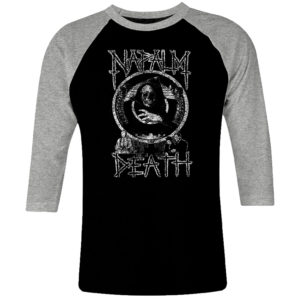 1 I 173 Napalm Death raglan t shirt 3 4 sleeve rock band metal retro punk vintage concert cotton design handmade logo new