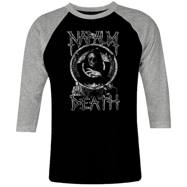 1 I 173 Napalm Death raglan t shirt 3 4 sleeve rock band metal retro punk vintage concert cotton design handmade logo new