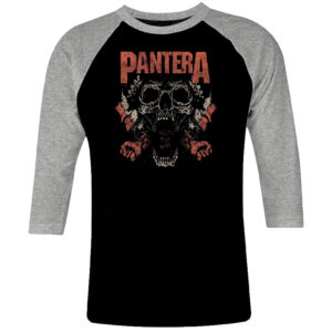 1 I 179 Pantera mouth for war raglan t shirt 3 4 sleeve rock band metal retro punk vintage concert cotton design handmade logo new