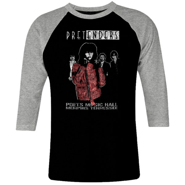 1 I 189 The Pretenders 80s raglan t shirt 3 4 sleeve rock band metal retro punk vintage concert cotton design handmade logo new