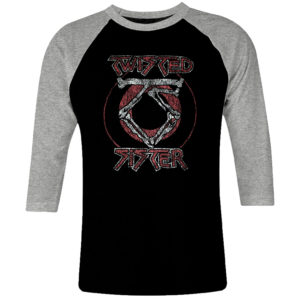 1 I 202 Twisted Sister raglan t shirt 3 4 sleeve rock band metal retro punk vintage concert cotton design handmade logo new
