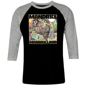 1 I 241 Mandrill Mandrilland raglan t shirt 3 4 sleeve rock band metal retro punk vintage concert cotton design handmade logo new