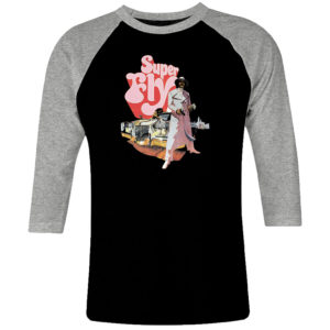 1 I 322 Curtis Mayfield Super Fly raglan t shirt 3 4 sleeve rock band metal retro punk vintage concert cotton design handmade logo new