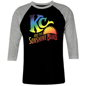 1 I 386 KC and The Sunshine raglan t shirt 3 4 sleeve rock band metal retro punk vintage concert cotton design handmade logo new