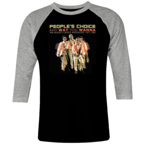 1 I 433 Peoples Choice raglan t shirt 3 4 sleeve rock band metal retro punk vintage concert cotton design handmade logo new