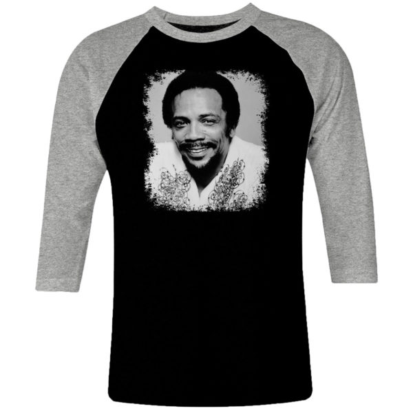 1 I 437 Quincy Jones raglan t shirt 3 4 sleeve rock band metal retro punk vintage concert cotton design handmade logo new