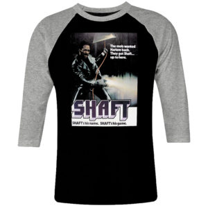 1 I 457 Shaft 1971 movie john shaft raglan t shirt 3 4 sleeve rock band metal retro punk vintage concert cotton design handmade logo new