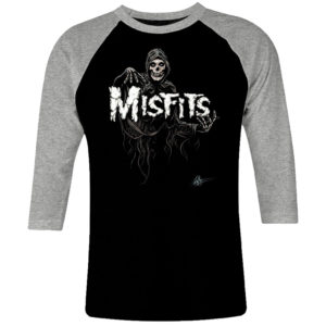 1CP I 066 Misfits raglan t shirt 3 4 sleeve rock band metal retro punk vintage concert cotton design handmade logo new