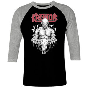1CP I 071 KREATOR raglan t shirt 3 4 sleeve rock band metal retro punk vintage concert cotton design handmade logo new