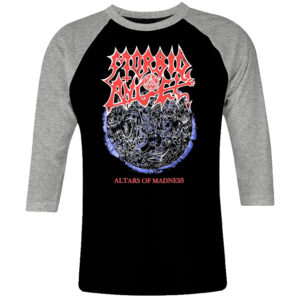 1CP I 076 Morbid Angel Altars Of Madness raglan t shirt 3 4 sleeve rock band metal retro punk vintage concert cotton design handmade logo new