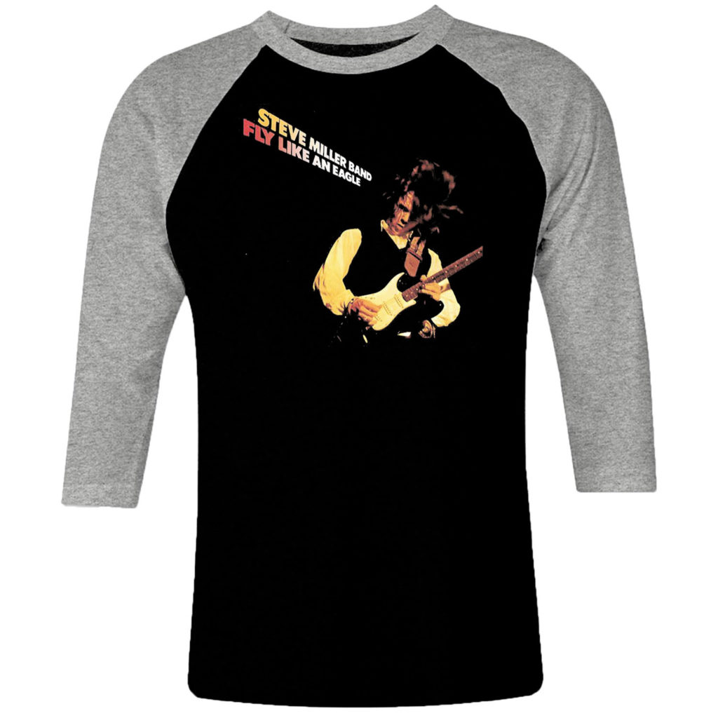 STEVE miller band Fly like an eagle raglan 3/4 sleeve t-shirt