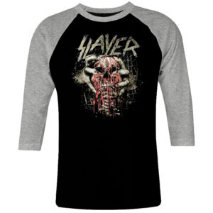 1CP I 114 Slayer raglan t shirt 3 4 sleeve rock band metal retro punk vintage concert cotton design handmade logo new