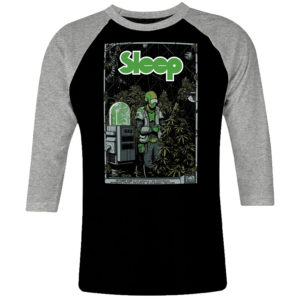 1CP I 121 SLEEP Stoner Doom raglan t shirt 3 4 sleeve rock band metal retro punk vintage concert cotton design handmade logo new