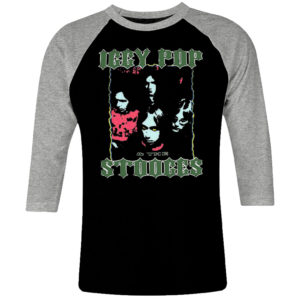 1CP I 149 Iggy Pop and The Stooges raglan t shirt 3 4 sleeve rock band metal retro punk vintage concert cotton design handmade logo new